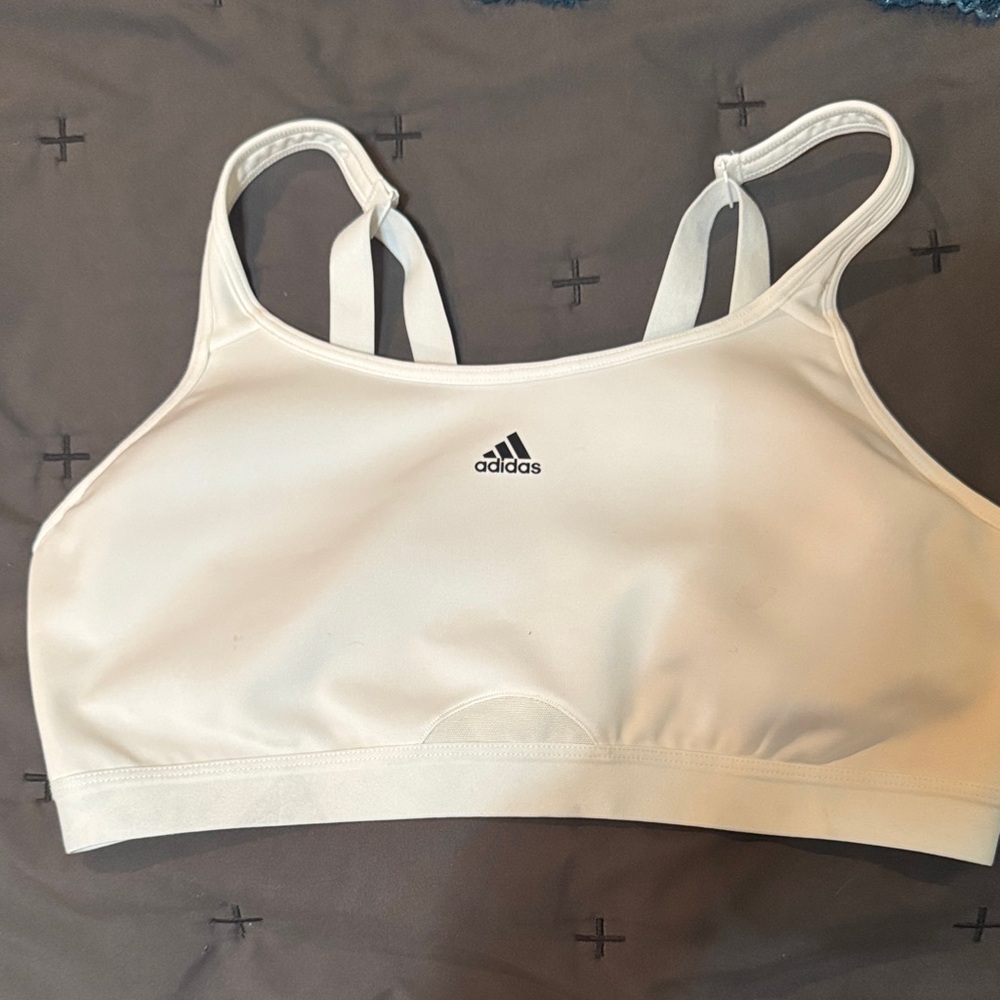 Adidas White Performance Sports Bra